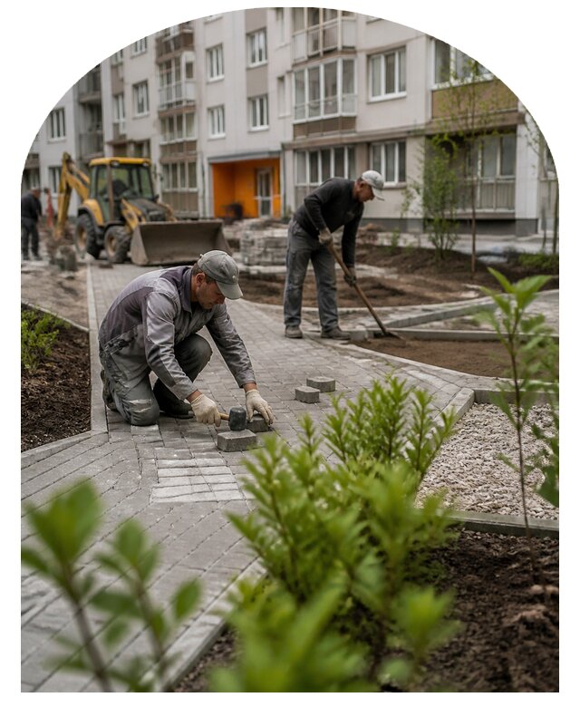Благоустройство двора многоквартирного дома в Ивантеевке